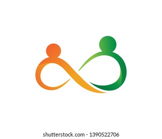Infinity logo people community Design Vectors
