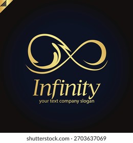 Logotipo infinito realizado con una estética lineal sofisticada, elegante y lujosa.