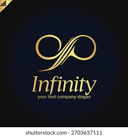 Logotipo infinito realizado con una estética lineal sofisticada, elegante y lujosa.