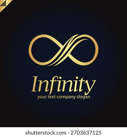 Logotipo infinito realizado con una estética lineal sofisticada, elegante y lujosa.