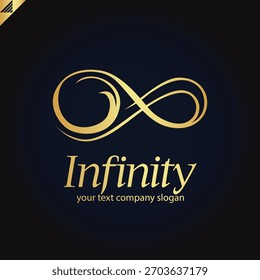 Logotipo infinito realizado con una estética lineal sofisticada, elegante y lujosa.