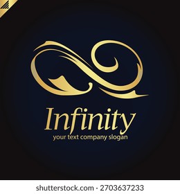 infinity logo rendered with a sophisticated, elegant, and luxurious linear aesthetic.