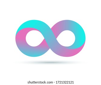 Infinity logo symbol loop icon, infinite 8 mobius cycle