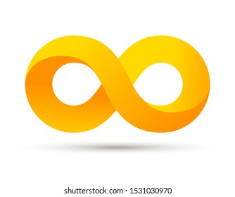 Infinity logo symbol vector sign. Infinite loop icon endless eternity element.