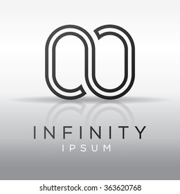 Infinity logo template. Vector graphic element.