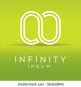 Infinity logo template. Vector graphic element.