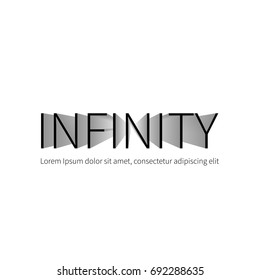Infinity logo template. Vector logotype isolated on white background. Vector illustration with illusion of depth.