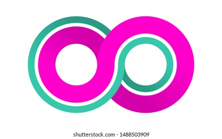 infinity logo with two color circles concept