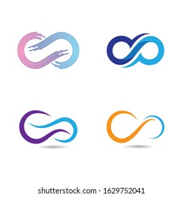Infinity logo vector icon illustration design set