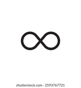 Infinity loop black symbol icon Vector