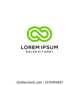 infinity loop chain logo unlimited icon symbol in trendy linear art style illustration