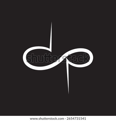 Infinity loop with heartbeat spikes in modern minimalist style