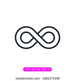 Infinity loop icon vector design with editable stroke