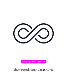 Infinity loop icon vector design with editable stroke