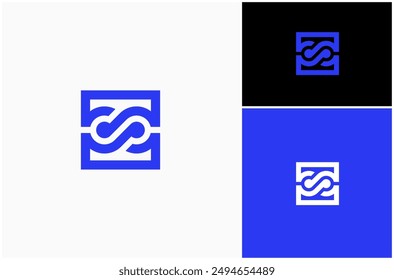 Infinity Loop Infinite Mobius Square Geometric Abstract Modern Vector Logo Design Illustration