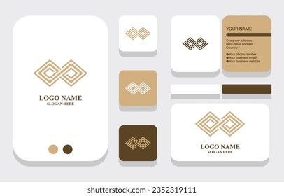 Infinity Loop with line art style vector symbol, conceptual logo special design. business card design.