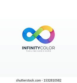 Infinity Loop Line Illustration Colorful Icon Vector Template