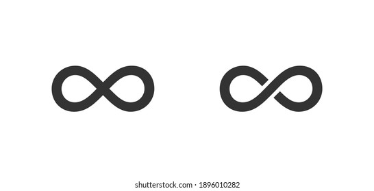 Logo de bucle infinito. Icono siempre aislado. Ilustración plana del vector