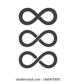 Infinity loop logo icon black and white. vector illustration.