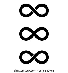 Infinity loop logo icon black and white. vector illustration.