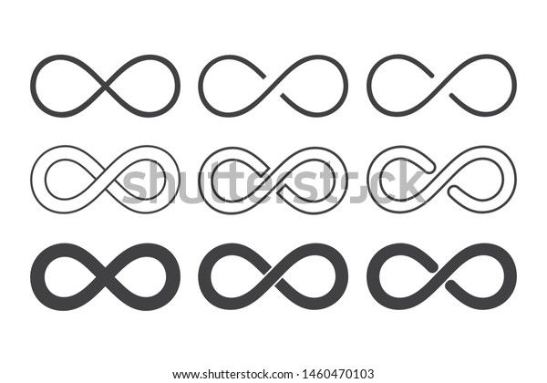 インフィニティ ループのロゴアイコン白黒 ベクターイラスト のベクター画像素材 ロイヤリティフリー