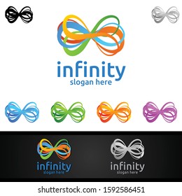 Infinity loop logo icon. Vector unlimited infinity, endless line shape sign