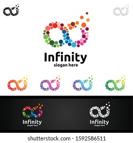 Infinity loop logo icon. Vector unlimited infinity, endless line shape sign