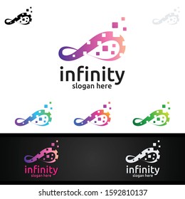 Infinity Loop Logo Icon. Vector Unlimited Infinity, Endless Line Shape Sign