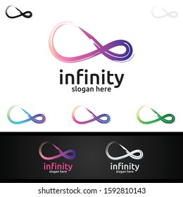 Infinity loop logo icon. Vector unlimited infinity, endless line shape sign