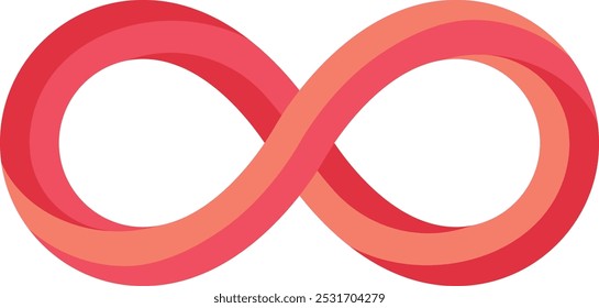 Infinity loop logo. Red geometric figure symbol