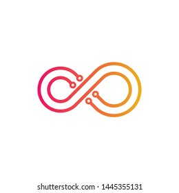 Infinity Loop Network Technology Isolated Logo Vector 