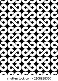 infinity loop print vector seamless pattern black and white