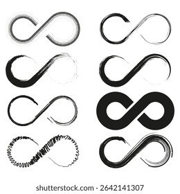 Infinity loop symbol. Vector infinite shape. Endless motion curve. Monochrome curved icon.