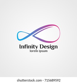 Infinity loop unlimited logo symbol design. Infinite cloud data concept. Vector illustration 