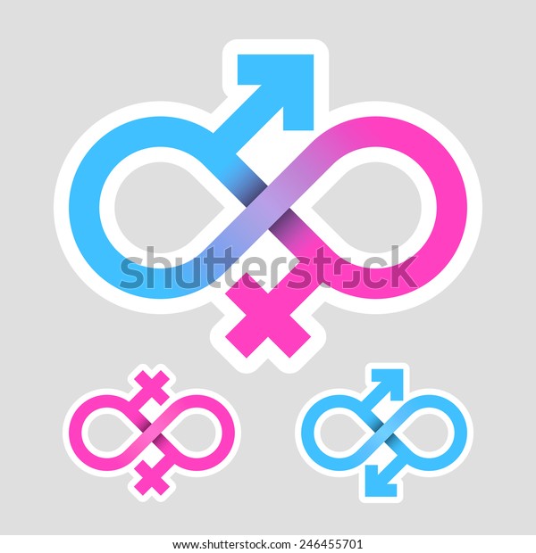 Infinity Love Concept Gender Symbols Vector Stock Vector Royalty Free