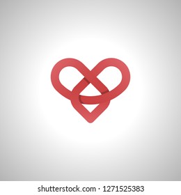 infinity Love or Eternal Love Red vector Image icon and symbol