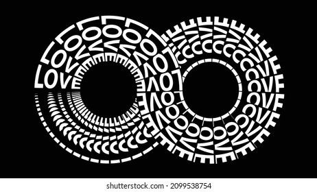 Infinity love . Happy Valentine's Day Love poster. Vector