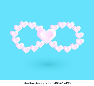 "Infinity love heart icon.forever love.Endless love.Love icon.vector illustration."