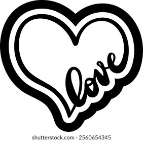 infinity love heart loop valentines day black vector graphic design and cut file