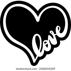 infinity love heart loop valentines day black vector graphic design and cut file