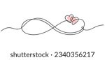 Infinity love icon. Continuous line art drawing Heart and Infinity symbol. Friendship and love concept. Best friend forever. Vector illustration