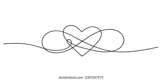 Infinity love icon. Continuous line art drawing Heart and Infinity symbol. Friendship and love concept. Best friend forever. Vector illustration