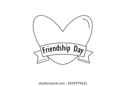 Infinity love icon. Continuous line art drawing Hearts with Infinity symbol. Friendship and love concept
Happy friendship day celebration two fists together outline style icon