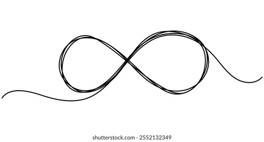 Icono de amor infinito. Dibujo de arte lineal continuo Símbolo de corazón e infinito. Concepto de amistad y amor. Mejor amigo para siempre. Ilustración vectorial, un dibujo de línea continua del símbolo del Infinito.