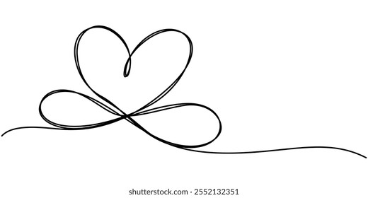 Icono de amor infinito. Dibujo de arte lineal continuo Símbolo de corazón e infinito. Concepto de amistad y amor. Mejor amigo para siempre. Ilustración vectorial, un dibujo de línea continua del símbolo del Infinito.