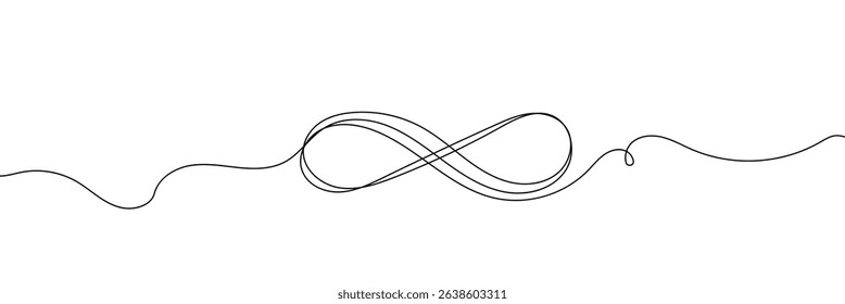 Infinity love icon. Continuous line art drawing Heart and Infinity symbol. Friendship and love concept. Best friend forever. Vector illustration, One continuous line drawing of Infinity symbol. 