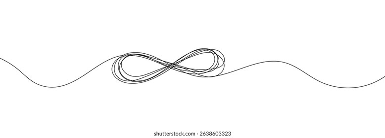 Infinity love icon. Continuous line art drawing Heart and Infinity symbol. Friendship and love concept. Best friend forever. Vector illustration, One continuous line drawing of Infinity symbol. 