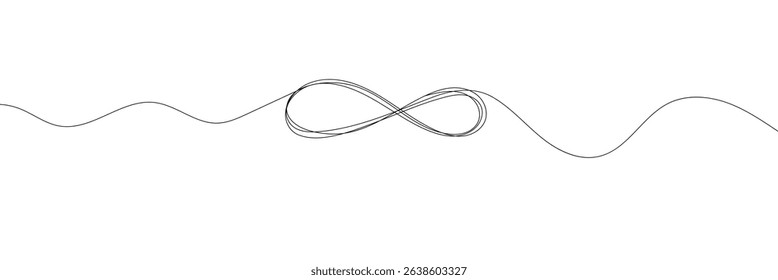Infinity love icon. Continuous line art drawing Heart and Infinity symbol. Friendship and love concept. Best friend forever. Vector illustration, One continuous line drawing of Infinity symbol. 