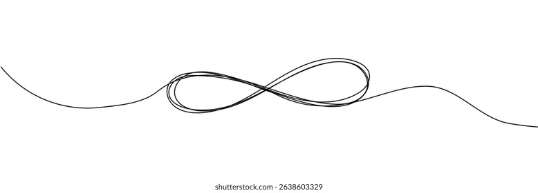 Infinity love icon. Continuous line art drawing Heart and Infinity symbol. Friendship and love concept. Best friend forever. Vector illustration, One continuous line drawing of Infinity symbol. 