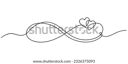 Infinity love icon. Continuous line art drawing Heart and Infinity symbol. Friendship and love concept. Best friend forever. Vector illustration